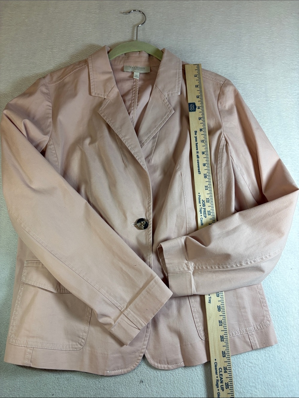 Talbots Blush Pink Single-Button Cotton-Blend Blazer
